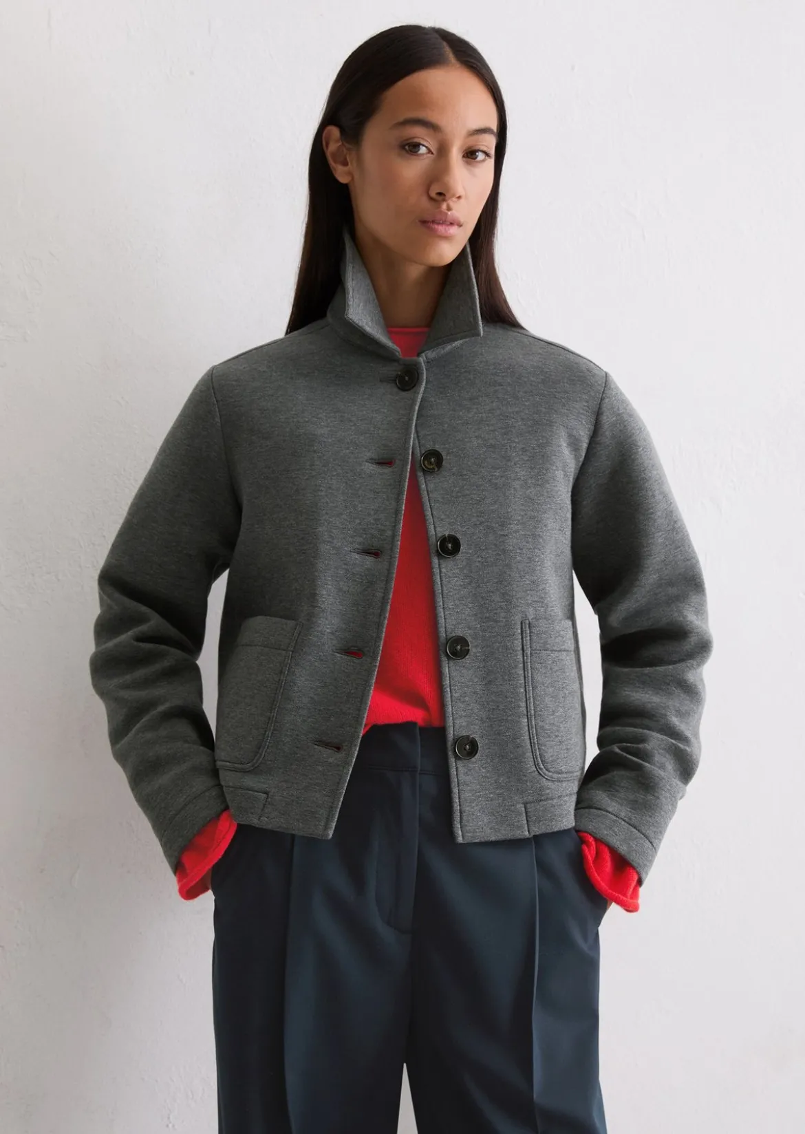 Jerseyjacke regular aus Organic Cotton-Mix