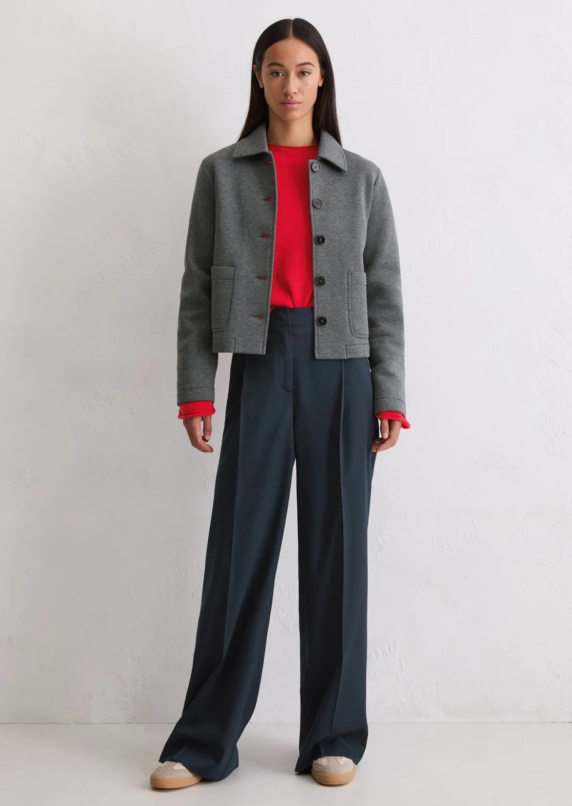 Jerseyjacke regular aus Organic Cotton-Mix