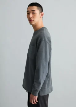 Jersey-Longsleeve relaxed mit kontrastierenden Web-Details