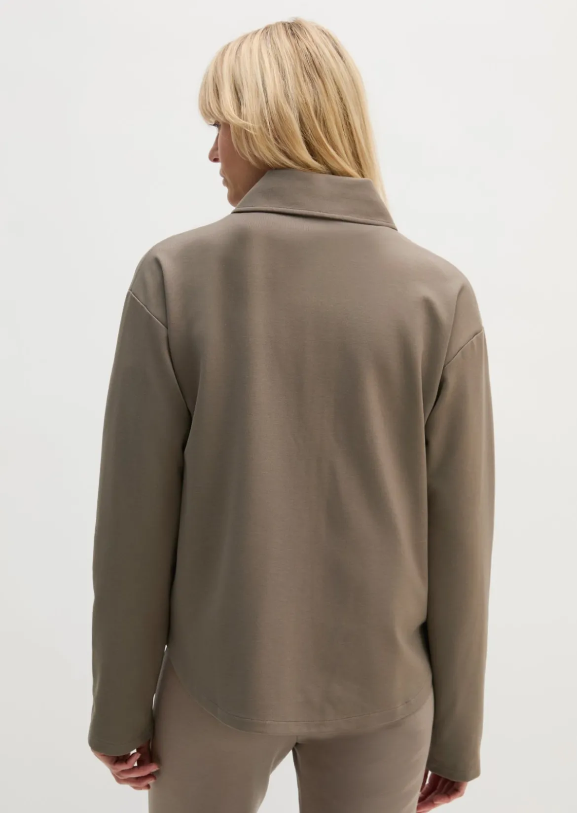 Jersey-Zip-Jacke loose aus Punto di Roma-Jersey
