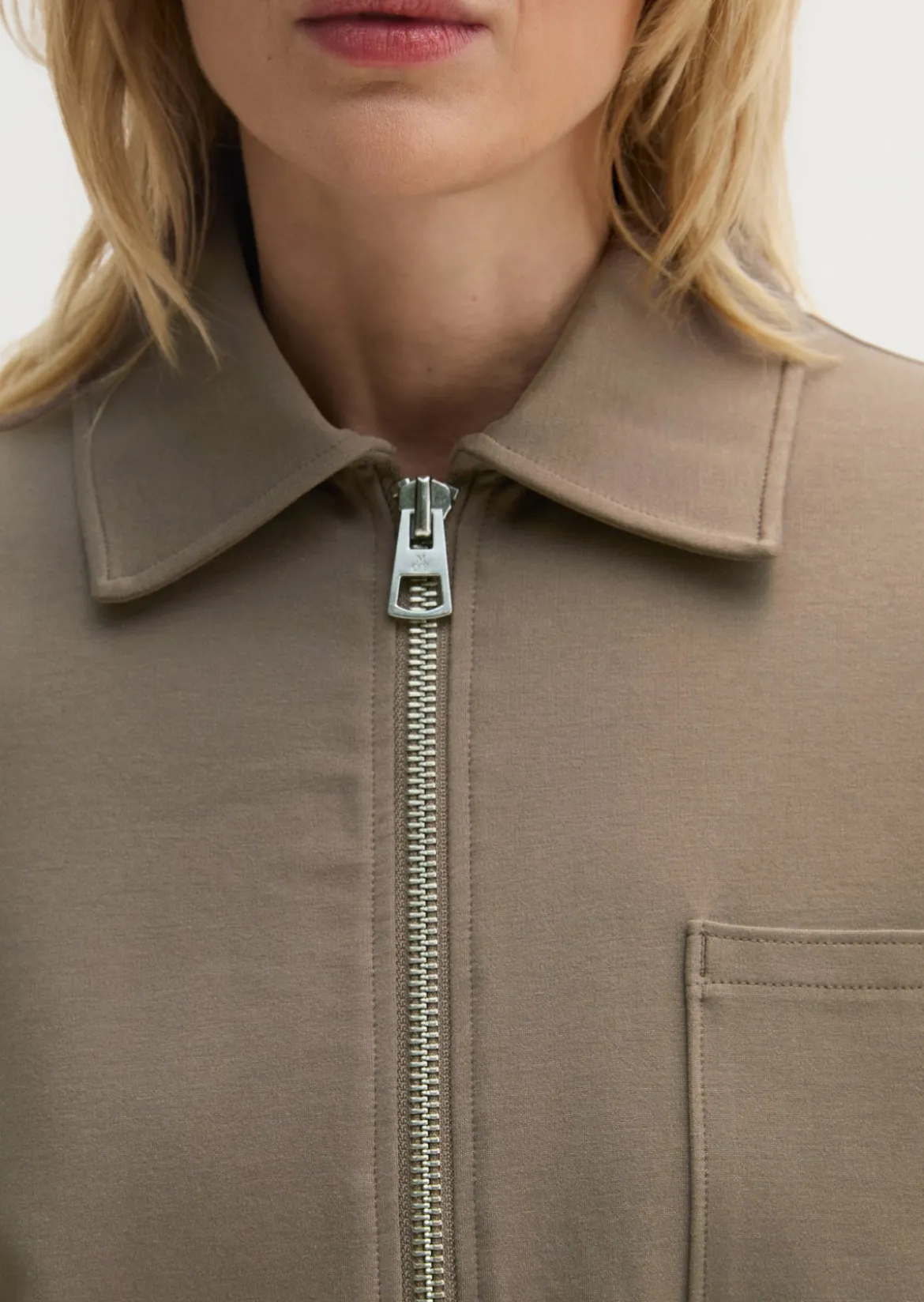 Jersey-Zip-Jacke loose aus Punto di Roma-Jersey