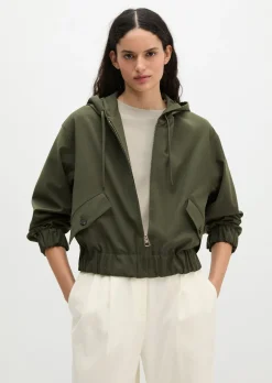 Kapuzen-Blouson regular aus Schurwolle-Stretch-Mix