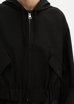 Kapuzen-Blouson regular aus Schurwolle-Stretch-Mix