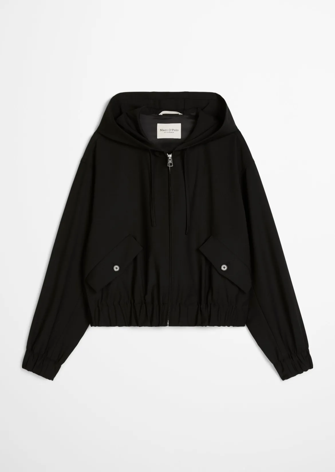 Kapuzen-Blouson regular aus Schurwolle-Stretch-Mix