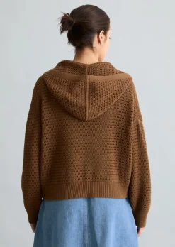 Kapuzen-Cardigan loose aus Organic Cotton
