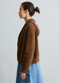 Kapuzen-Cardigan loose aus Organic Cotton