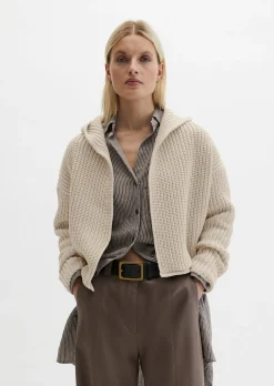 Kapuzen-Cardigan oversize aus weichem Organic Cotton-Mix