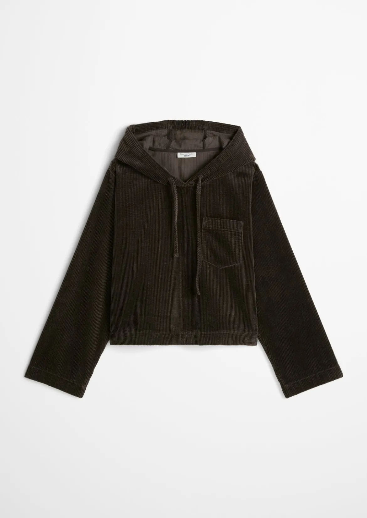 Kapuzen-Cordbluse relaxed mit lässiger Bubble-Struktur