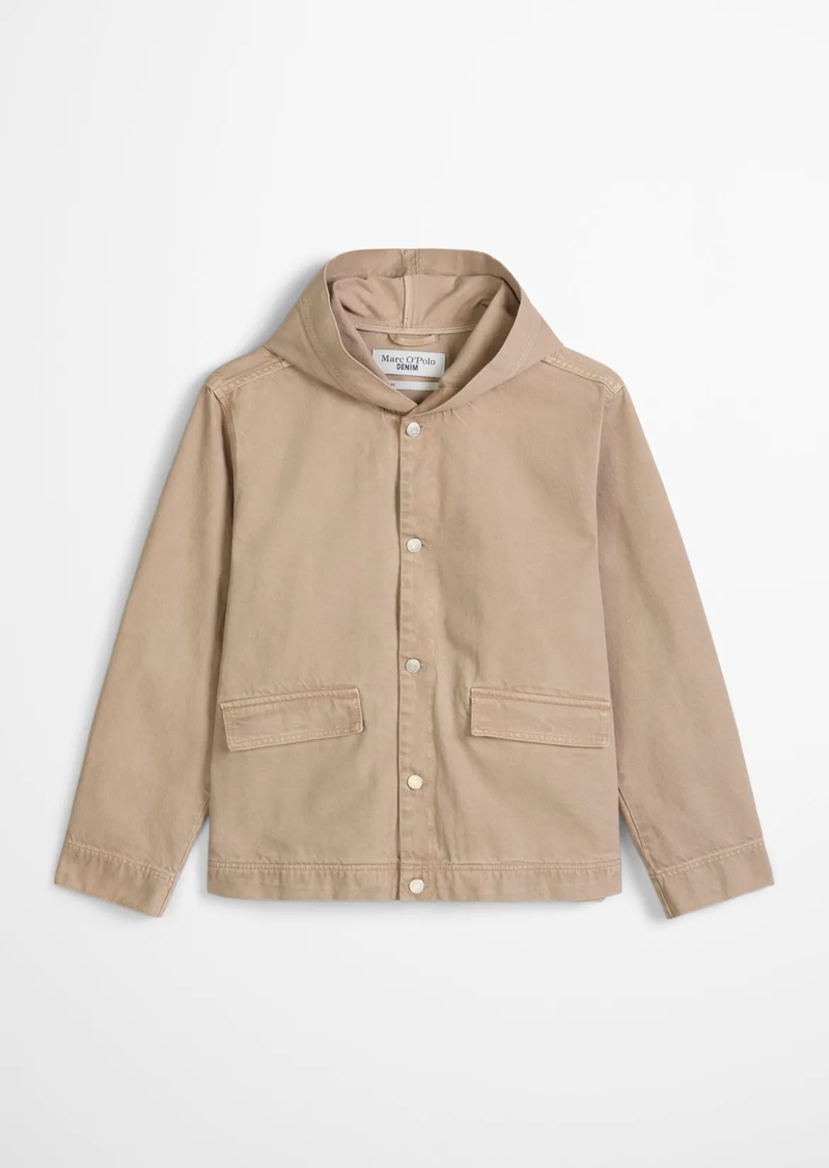 Kapuzen-Jeansblouson regular aus robustem Bio-Baumwoll-Denim