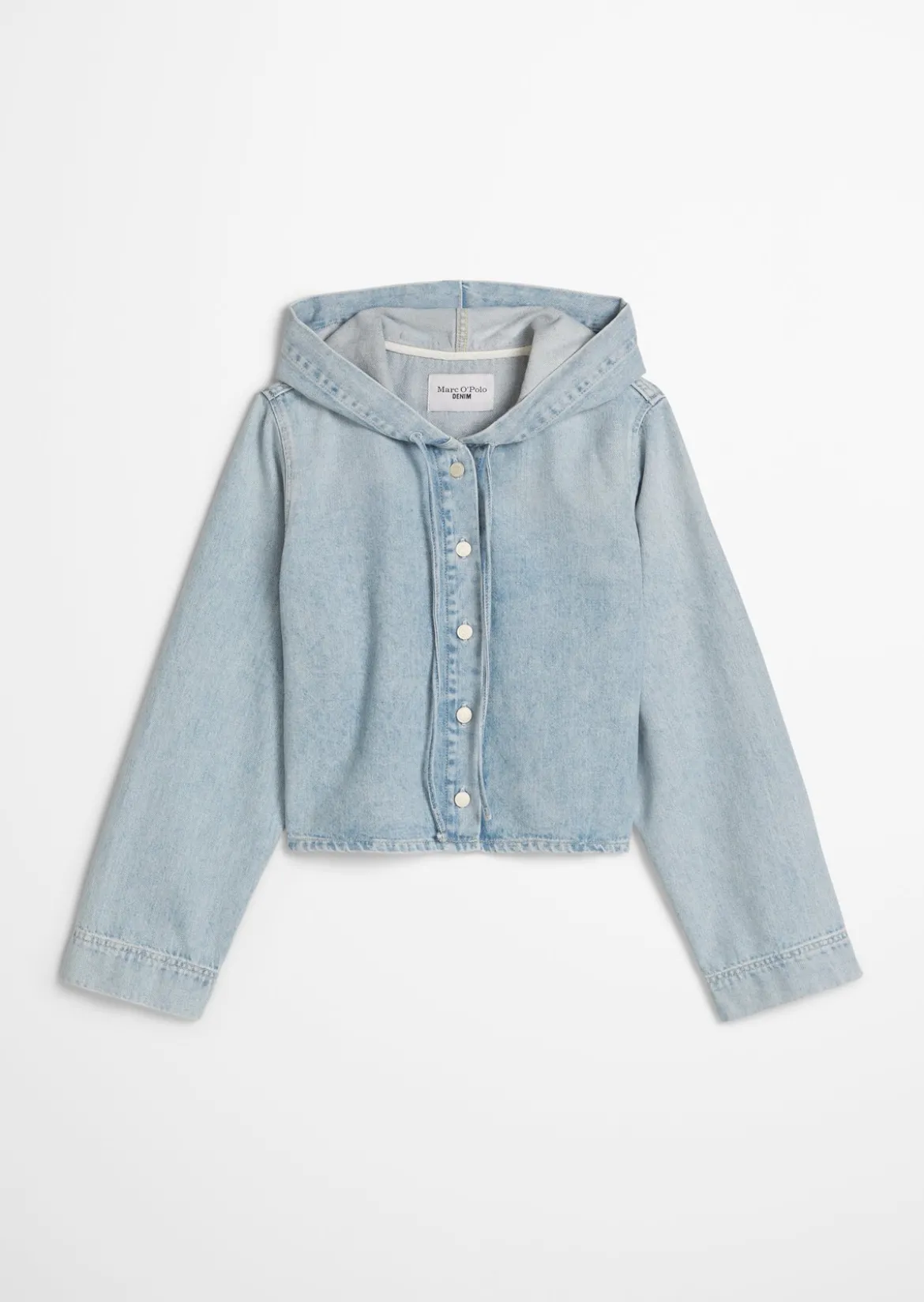 Kapuzen-Jeansbluse relaxed aus reiner Baumwolle