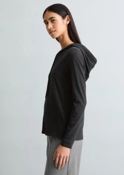 Kapuzen-Longsleeve relaxed aus weichem Single Jersey