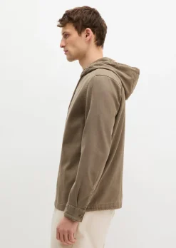 Kapuzen-Overshirt aus weichem Lyocell und Bio-Baumwolle