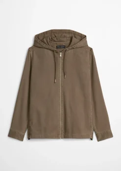 Kapuzen-Overshirt aus weichem Lyocell und Bio-Baumwolle