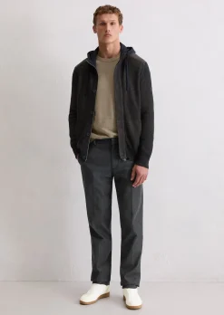 Kapuzen-Strickjacke regular aus Bio-Baumwolle