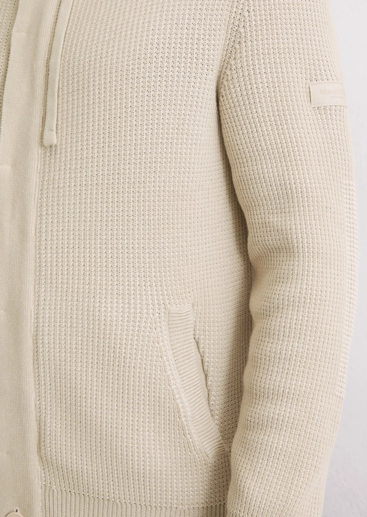 Kapuzen-Strickjacke regular aus Bio-Baumwolle