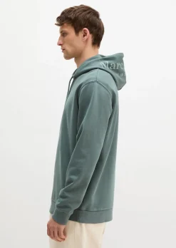 Kapuzen-Sweatshirt regular garment-dyed mit Logo-Print auf der Kapuze