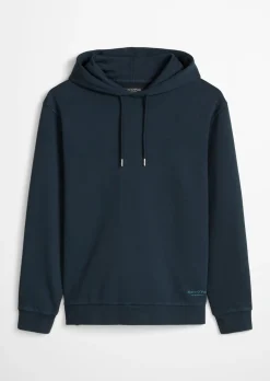 Kapuzen-Sweatshirt regular garment-dyed mit Logo-Print auf der Kapuze