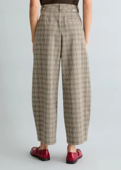 Karierte Hose loose aus Organic Cotton-Leinen-Mix