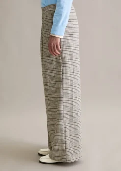 Karierte Hose wide mit recyceltem Polyester
