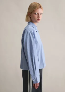 Karobluse relaxed cropped aus Papertouch-Popeline
