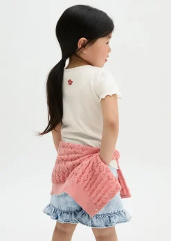 KIDS-GIRLS T-Shirt mit gestickter Logo-Applikation