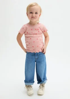 KIDS-GIRLS T-Shirt mit gesticktem Erbeermuster