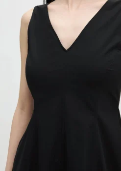 Kleid mit ausgestelltem Rock aus Popeline-Stretch