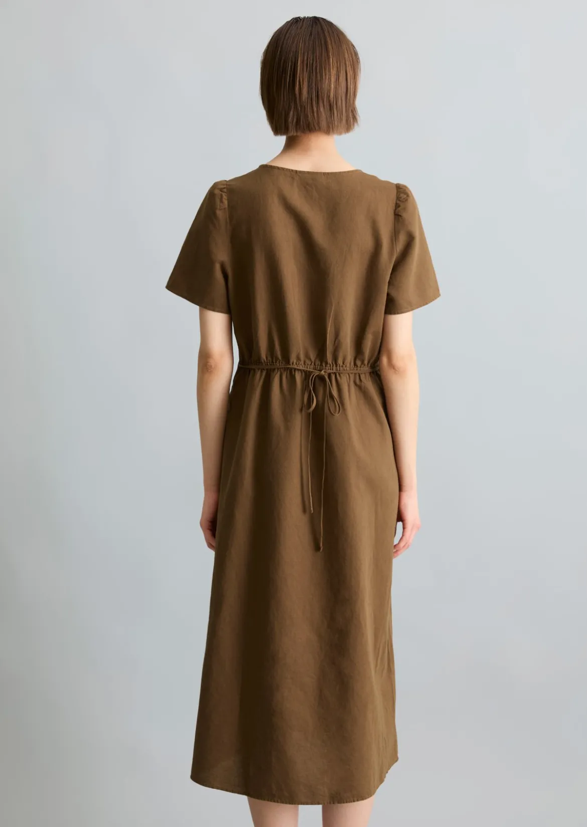 Kleid regular aus Leinen-Baumwolle-Mix