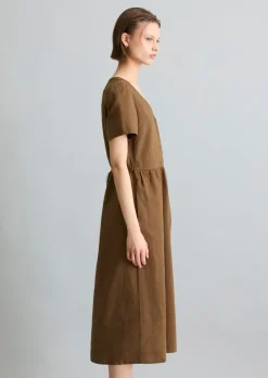 Kleid regular aus Leinen-Baumwolle-Mix