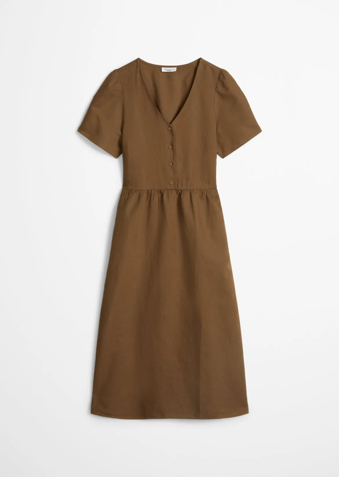 Kleid regular aus Leinen-Baumwolle-Mix