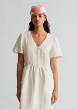 Kleid regular aus Leinen-Baumwolle-Mix