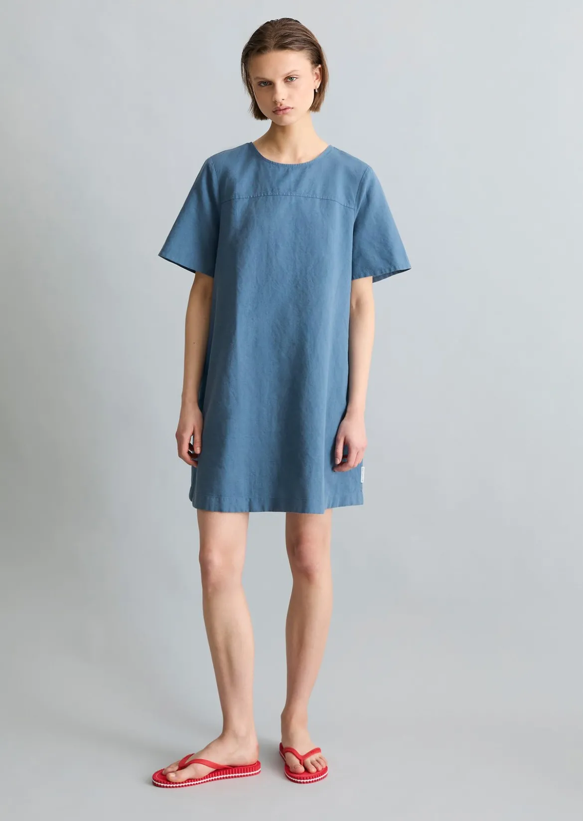 Kleid relaxed aus Leinen-Baumwolle-Mix