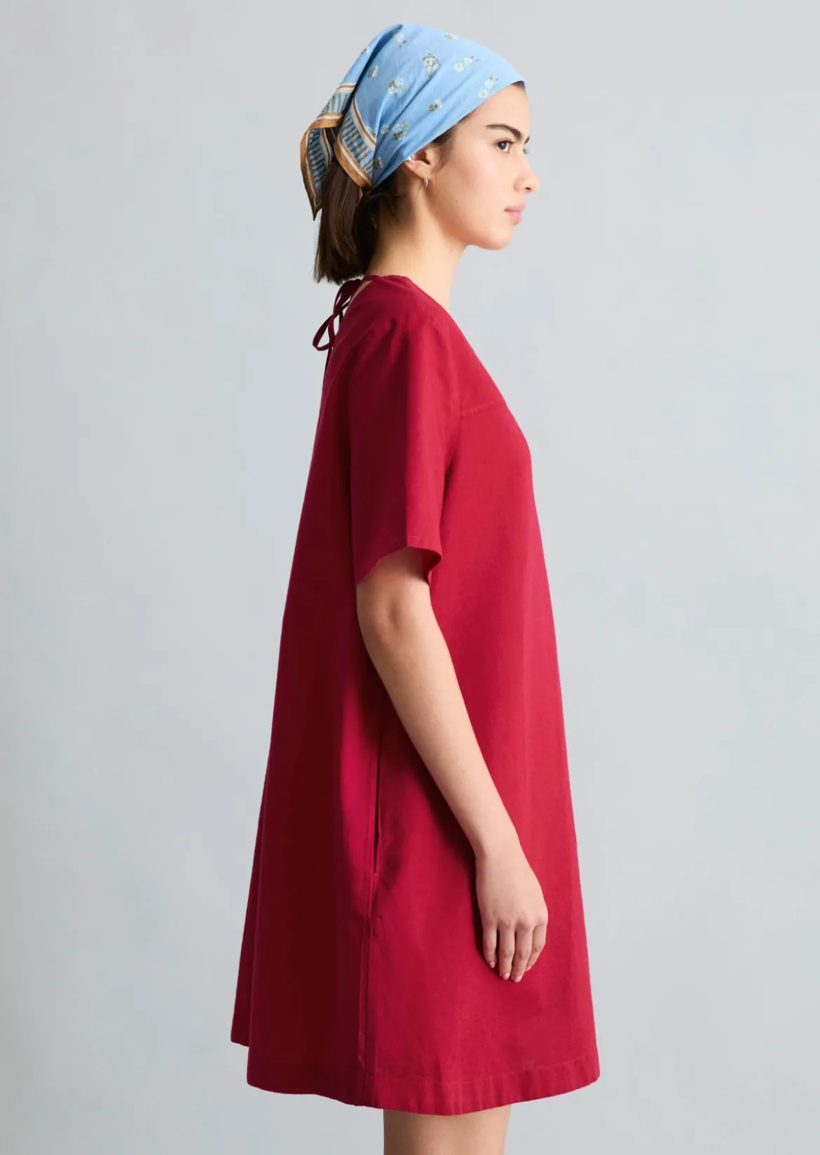 Kleid relaxed aus Leinen-Baumwolle-Mix