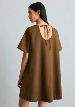Kleid relaxed aus Leinen-Baumwolle-Mix