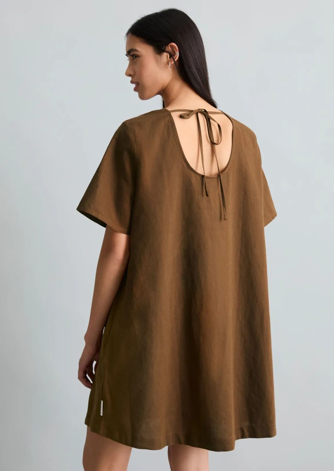 Kleid relaxed aus Leinen-Baumwolle-Mix
