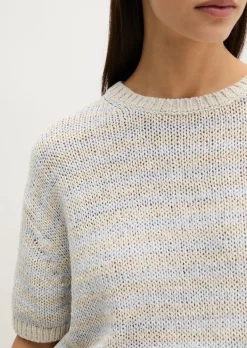 Kurzarm Pullover loose aus Bändchengarn