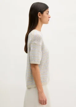 Kurzarm Pullover loose aus Bändchengarn
