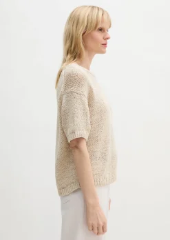 Kurzarm Pullover loose aus Bändchengarn