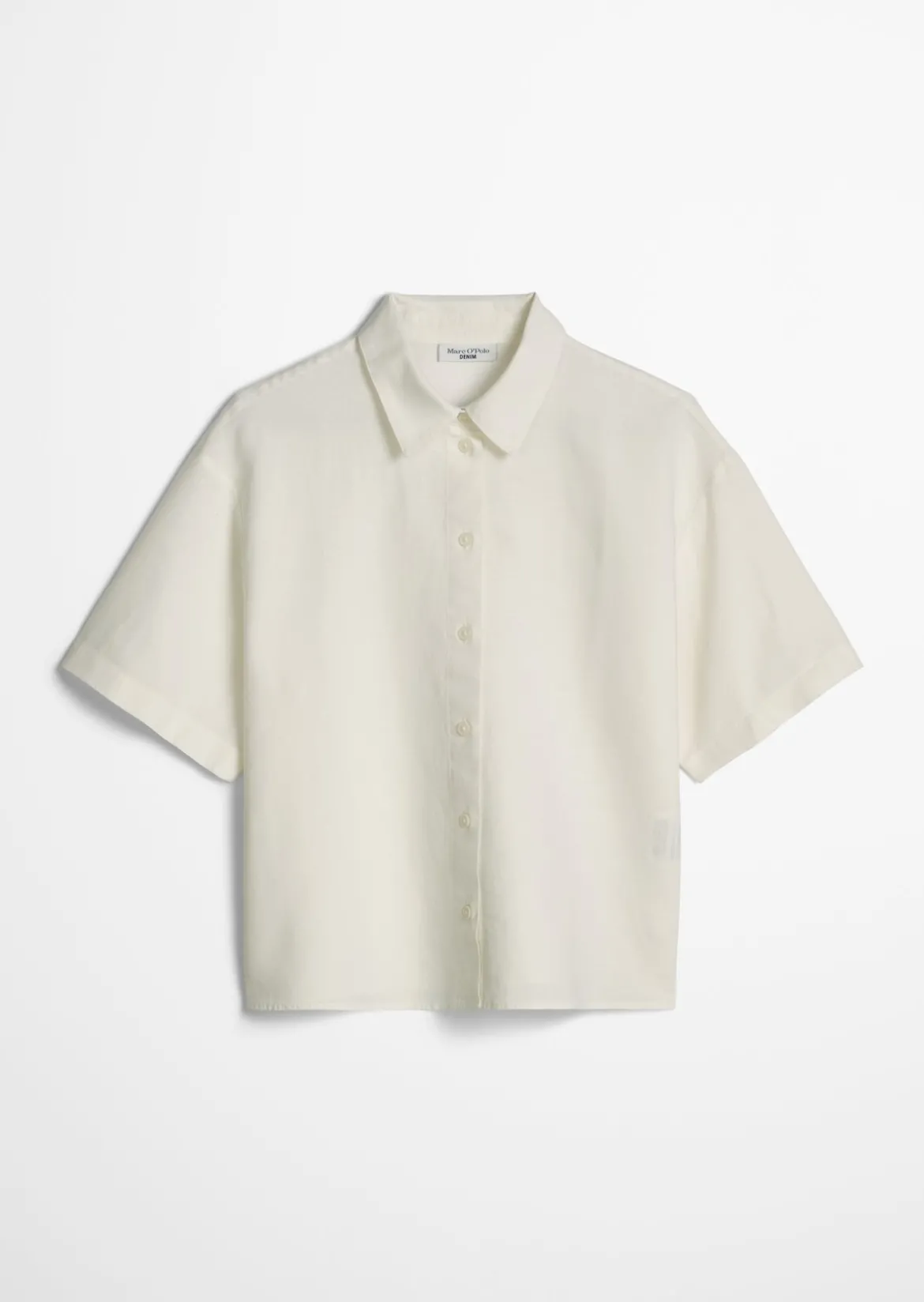 Kurzarm-Bluse relaxed aus Leinen-Baumwolle-Mix