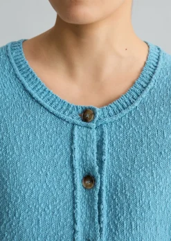 Kurzarm-Cardigan regular aus Cotton Slub Garn