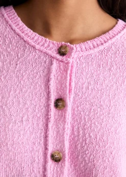 Kurzarm-Cardigan regular aus Cotton Slub Garn