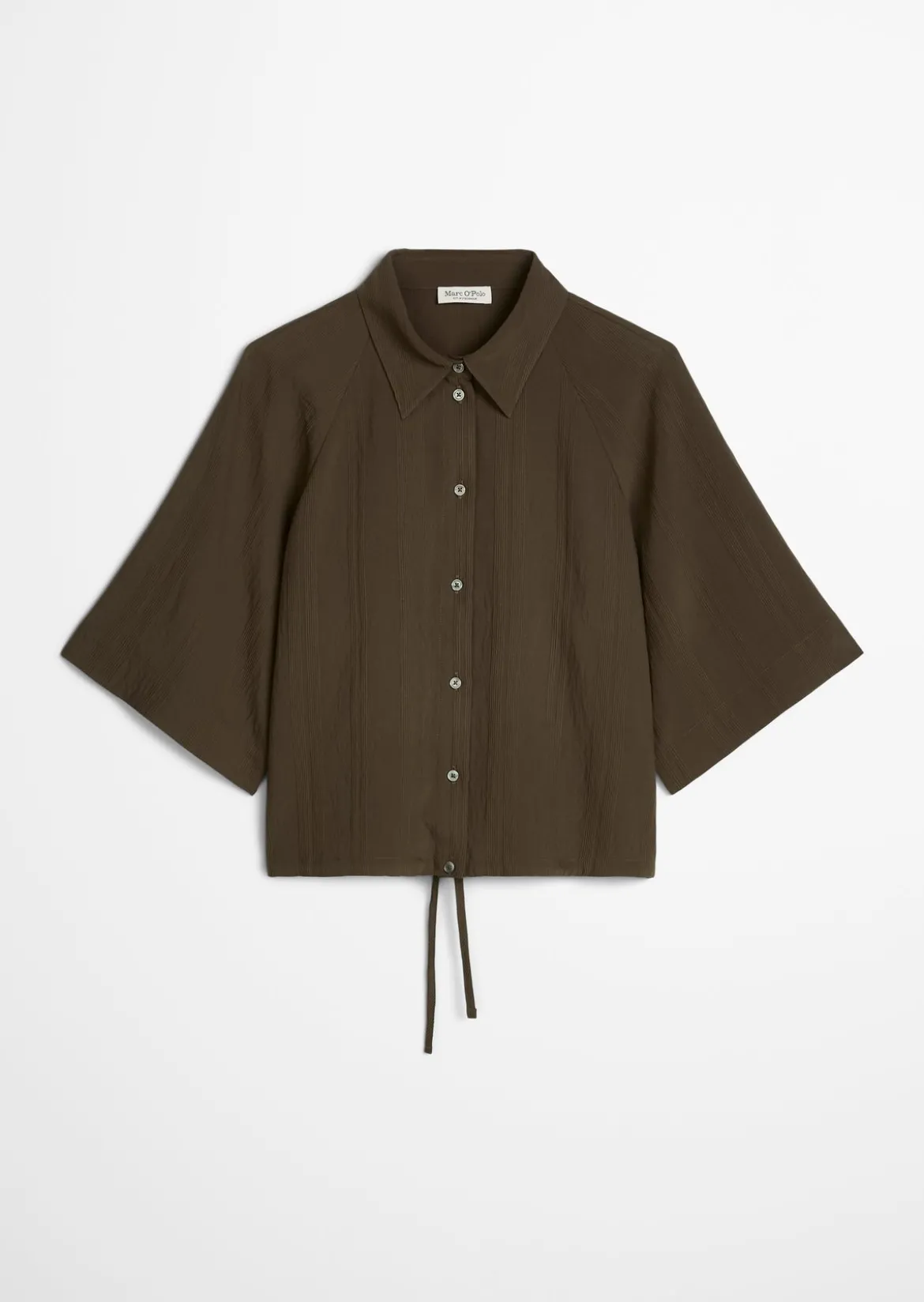 Kurzarm-Crinkle-Bluse relaxed aus LENZING™ ECOVERO™