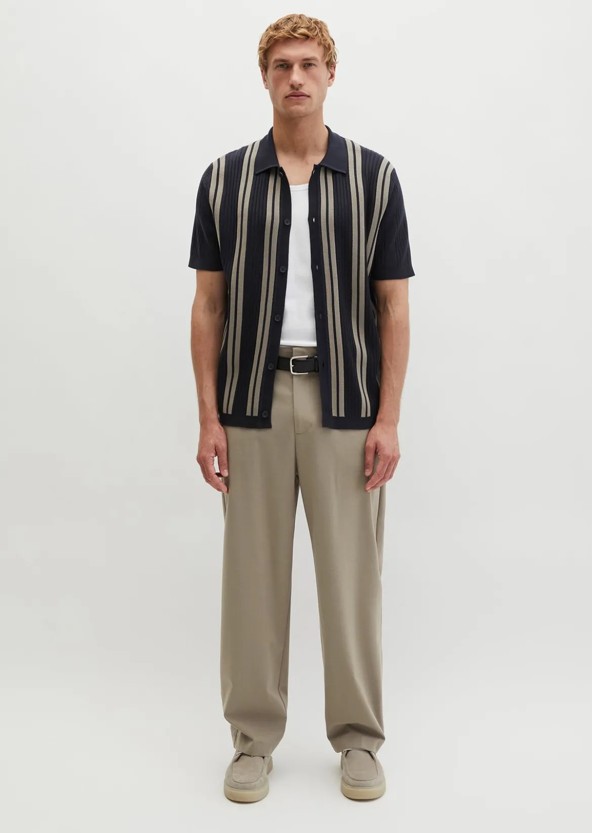 Kurzarm-Feinstrickshirt DFB Travel Collection aus reiner Bio-Baumwolle