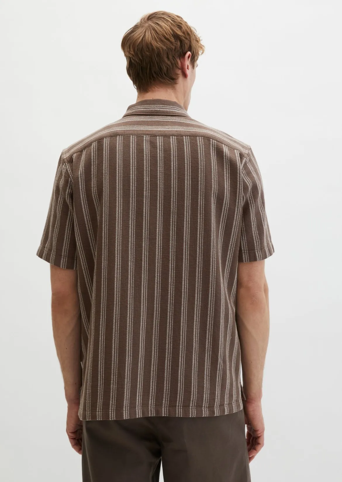 Kurzarm-Hemd regular aus Bio-Baumwolle in Leno-Weave