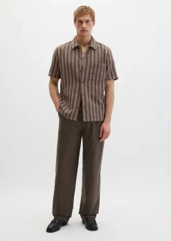 Kurzarm-Hemd regular aus Bio-Baumwolle in Leno-Weave