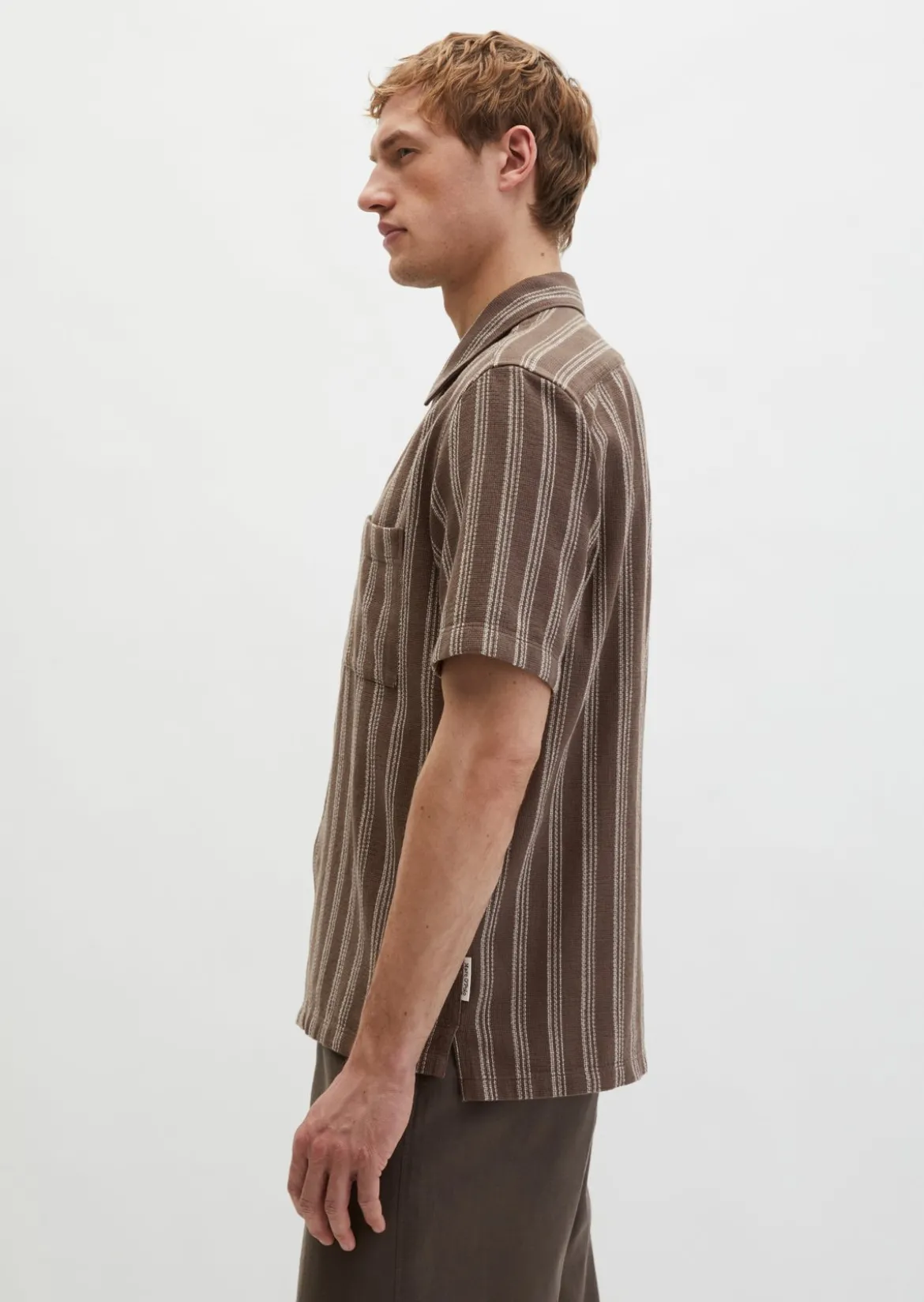 Kurzarm-Hemd regular aus Bio-Baumwolle in Leno-Weave