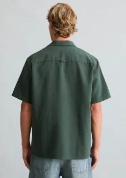 Kurzarm-Hemd regular aus doppellagigem Bio-Baumwoll-Twill
