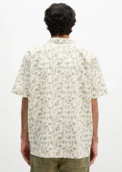 Kurzarm-Hemd regular mit sommerlichem Blattmotiv
