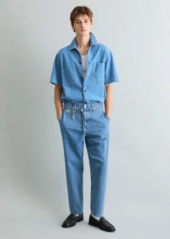 Kurzarm-Jeanshemd regular mit Ananasfasern