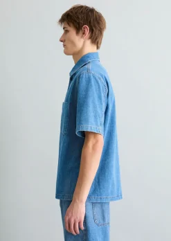 Kurzarm-Jeanshemd regular mit Ananasfasern